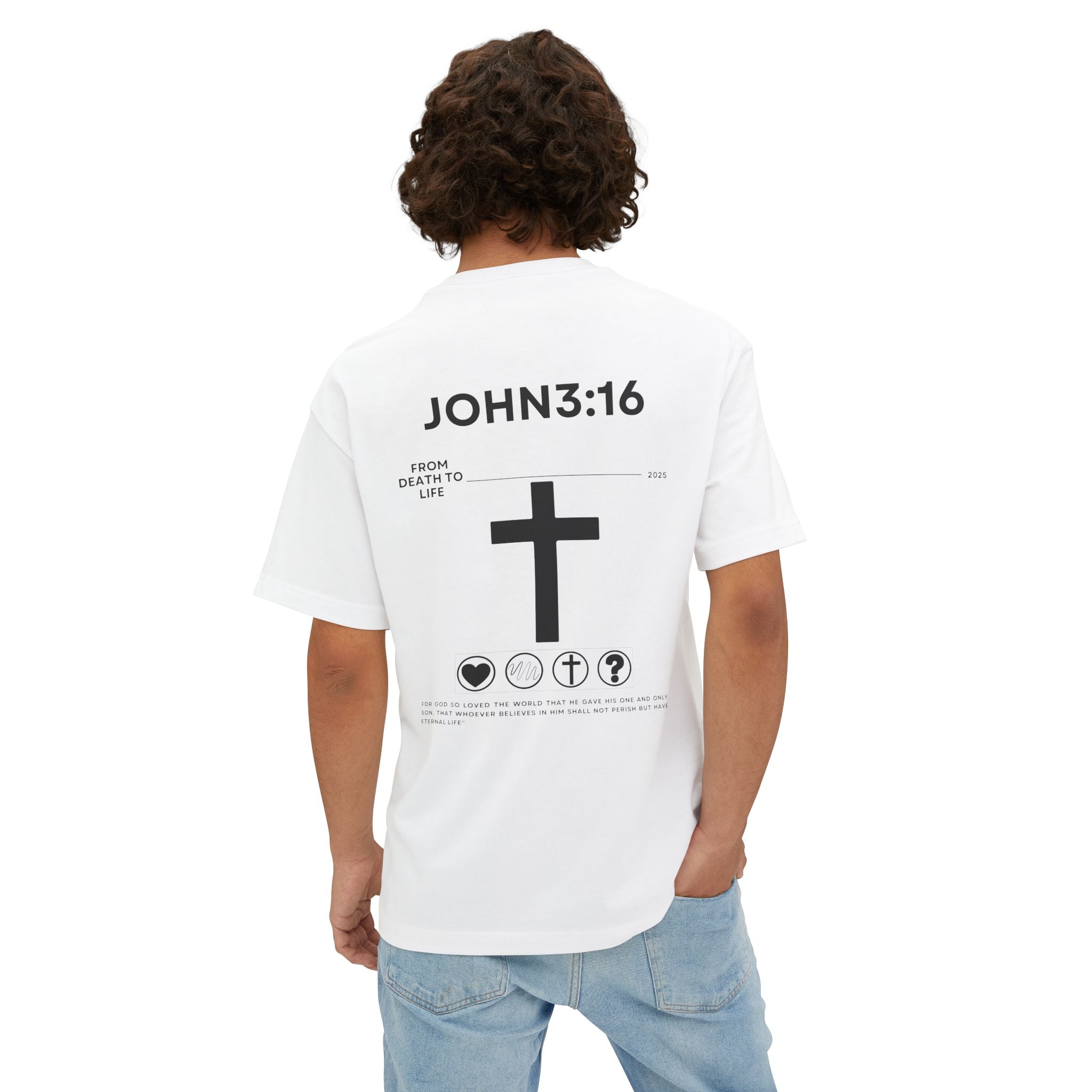 John 3:16 Graphic Oversized Boxy T‑Shirt